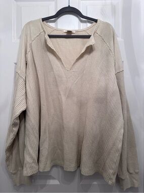 Torrid Festi Cream Waffle Knit Pullover Top